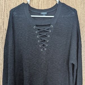 Torrid Black Sweater V-Neck with Straps